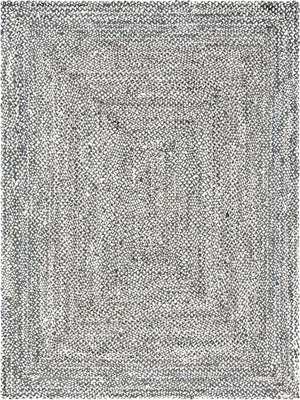 Gray 9' x 12' Braided Chindi Rectangle Rug