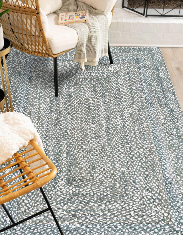 Gray 8' x 10' Braided Chindi Rectangle Rug