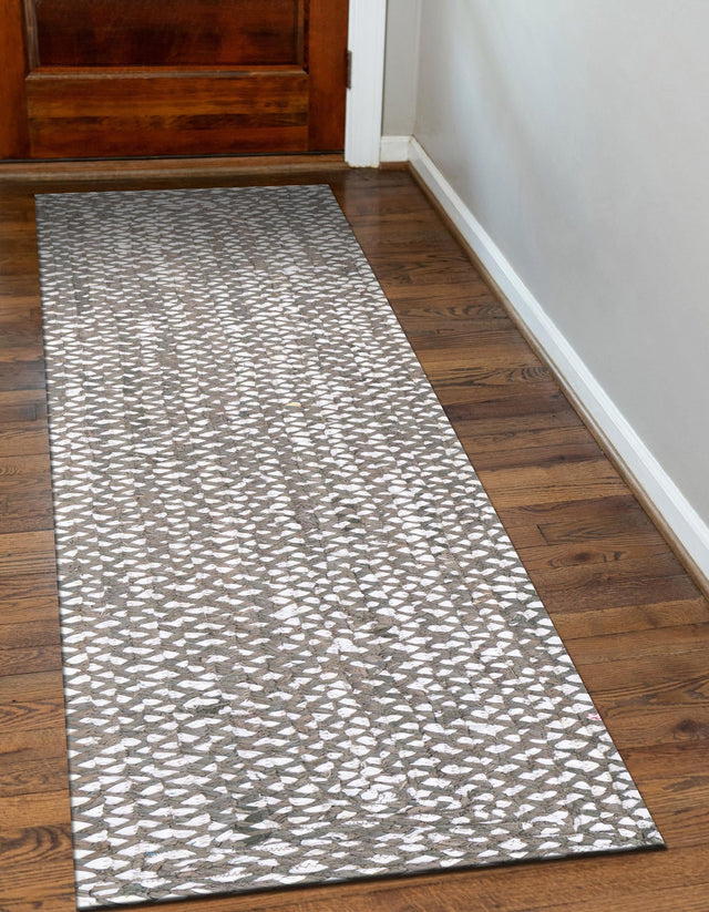 Gray 2' 6 x 6' 1 Braided Chindi Runner Rug