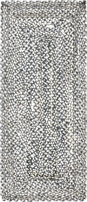 Gray 2' 6 x 6' 1 Braided Chindi Runner Rug
