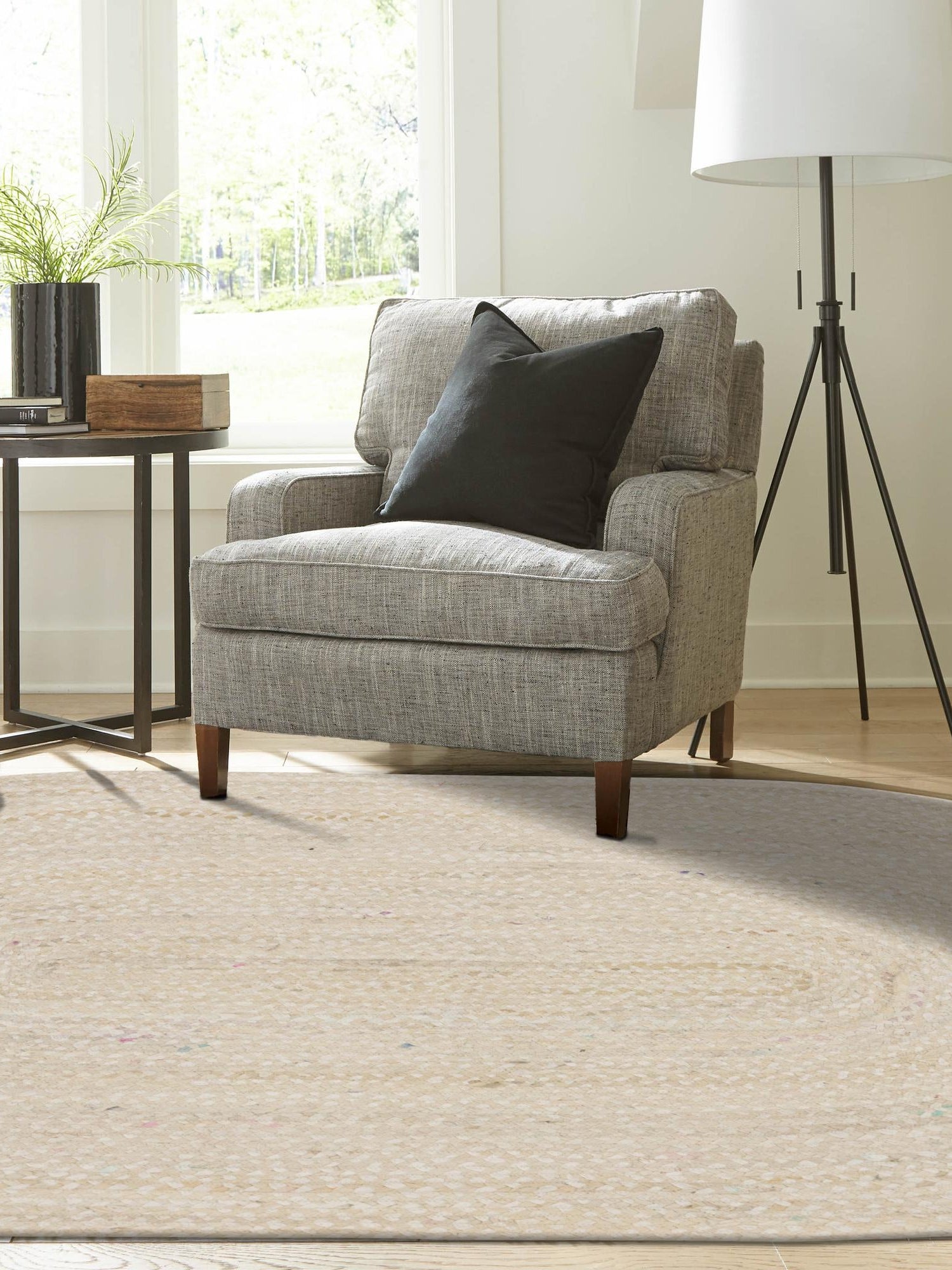 Ivory 3' 3 x 5' 1 Braided Chindi Oval Area Rug 100% Cotton Hand Braided Natural Eco-Friendly Boho Style Modern Carpet for Living Rooms Dining Office Dorm for Sale at Rug Engine