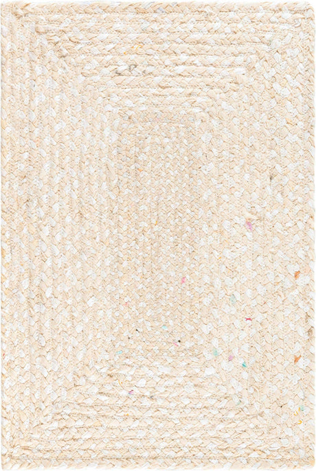 Ivory 2' x 3' 1 Braided Chindi Rectangle Rug