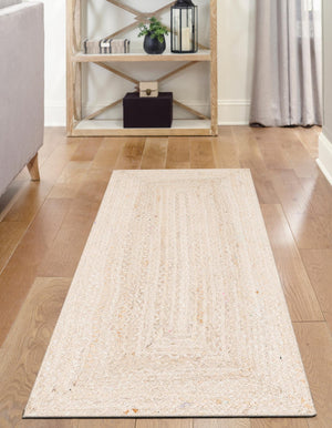 Ivory 2' 6 x 6' 1 Braided Chindi Runner Rug