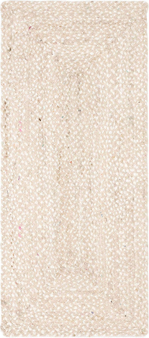 Ivory 2' 6 x 6' 1 Braided Chindi Runner Rug