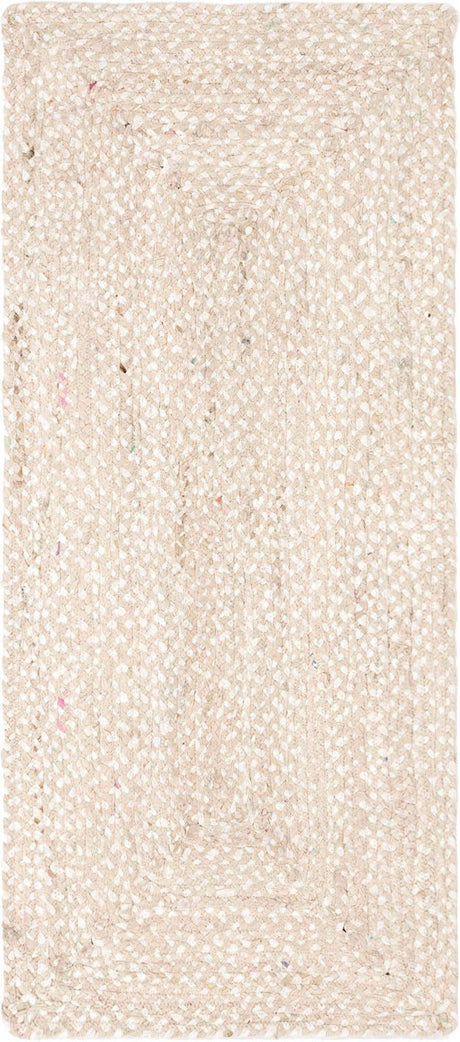 Ivory 2' 6 x 6' 1 Braided Chindi Runner Rug