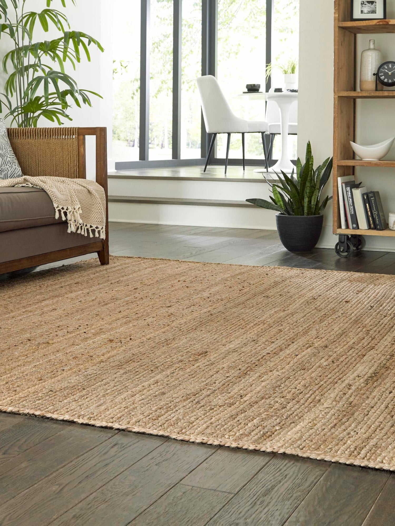 Natural 6' 1 x 6' 1 Braided Jute Square Area Rug 100% Jute Hand Braided Natural Eco-Friendly Boho Style Carpet for Living Rooms Dining Office Space Dorms for Sale at Rug Engine