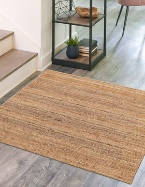 Natural 8' x 8' Braided Jute Square Rug