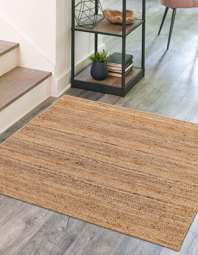 Natural 8' x 8' Braided Jute Square Rug