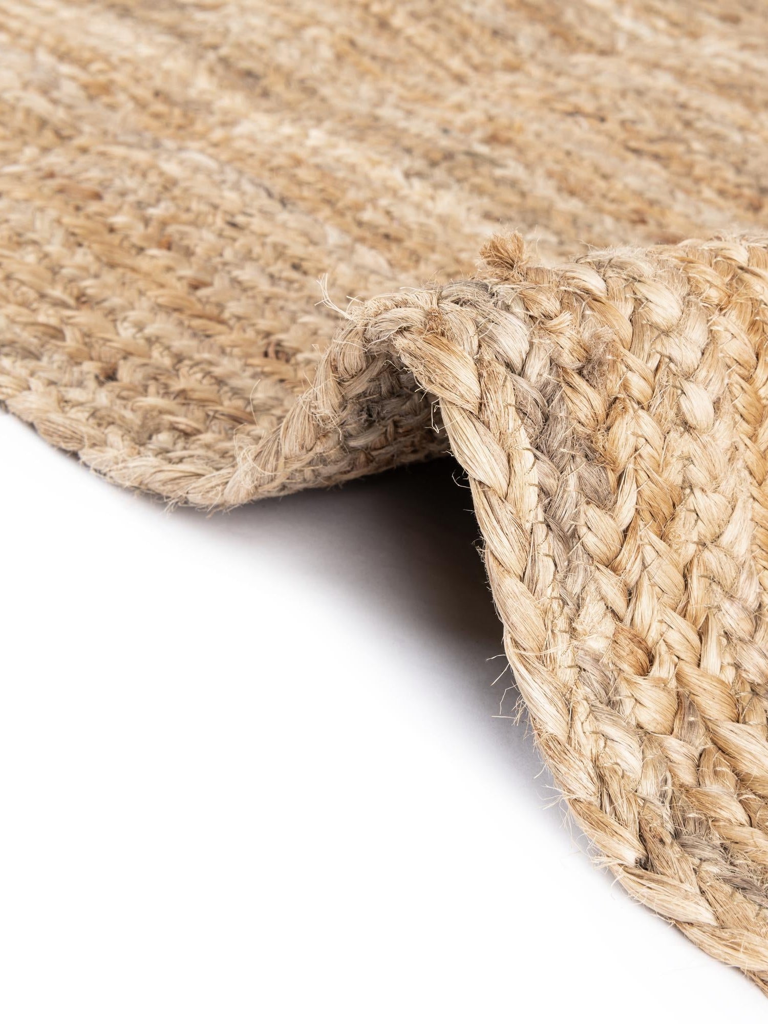 Natural 5' 1 x 5' 1 Braided Jute Square Area Rug 100% Jute Hand Braided Natural Eco-Friendly Boho Style Carpet for Living Rooms Dining Office Space Dorms for Sale at Rug Engine