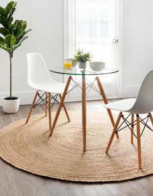 Natural 3' 3 x 3' 3 Braided Jute Round Rug