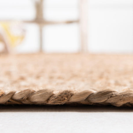 Natural 8' x 8' Braided Jute Round Area Rug 100% Jute Hand Braided Natural Eco-Friendly Boho Style Carpet for Living Rooms Dining Office Space Dorms for Sale at Rug Engine