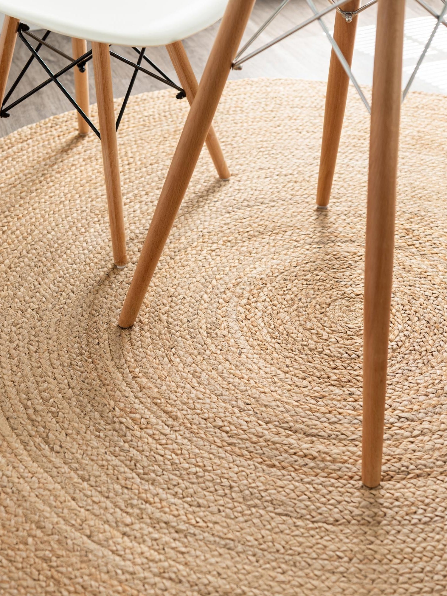 Natural 10' x 10' Braided Jute Round Area Rug 100% Jute Hand Braided Natural Eco-Friendly Boho Style Carpet for Living Rooms Dining Office Space Dorms for Sale at Rug Engine