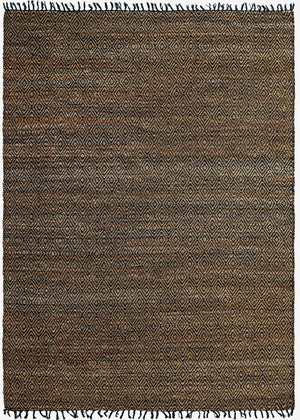 Black 9' x 12' 2 Braided Jute Rectangle Rug