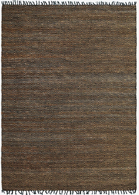 Black 9' x 12' 2 Braided Jute Rectangle Rug