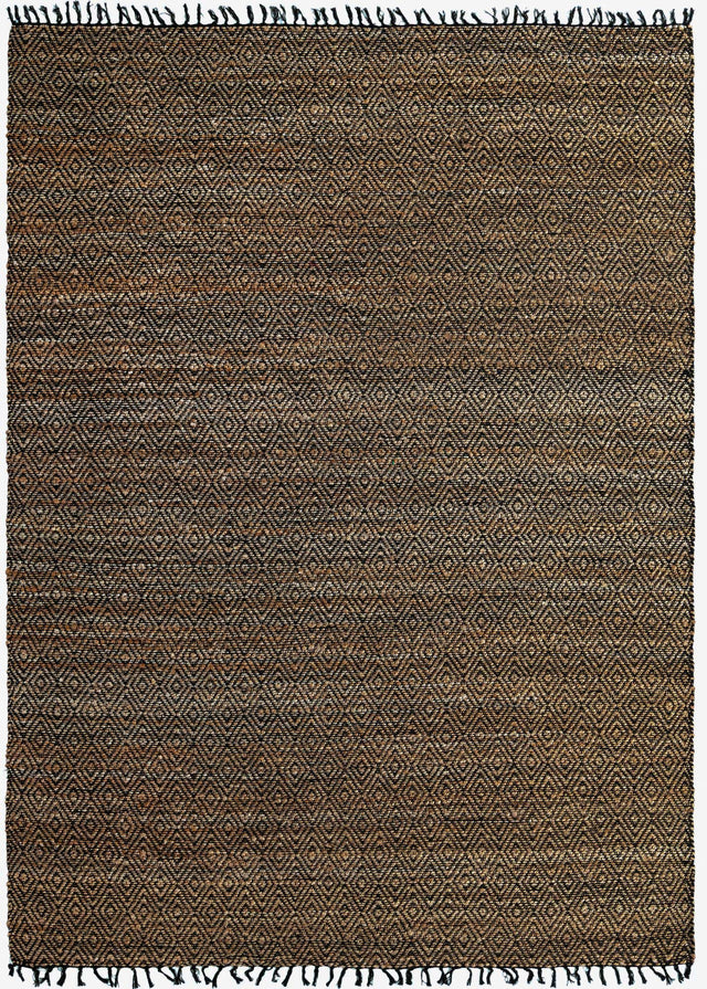 Black 9' x 12' 2 Braided Jute Rectangle Rug
