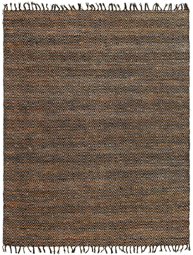 Black 8' x 10' Braided Jute Rectangle Rug
