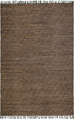 Black 6' 1 x 9' Braided Jute Rectangle Area Rug 100% Jute Hand Braided Natural Eco-Friendly Boho Style Carpet for Living Rooms Dining Office Space Dorms for Sale at Rug Engine