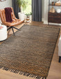 Black 6' 1 x 9' Braided Jute Rectangle Area Rug 100% Jute Hand Braided Natural Eco-Friendly Boho Style Carpet for Living Rooms Dining Office Space Dorms for Sale at Rug Engine