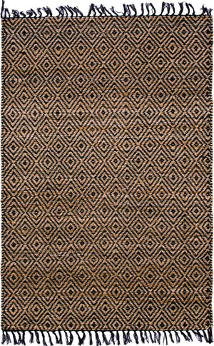 Black 4' 1 x 6' 1 Braided Jute Rectangle Rug