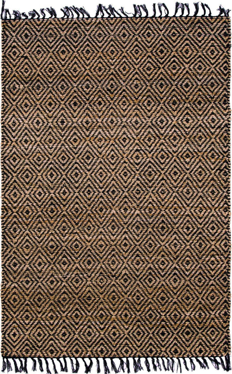 Black 4' 1 x 6' 1 Braided Jute Rectangle Rug