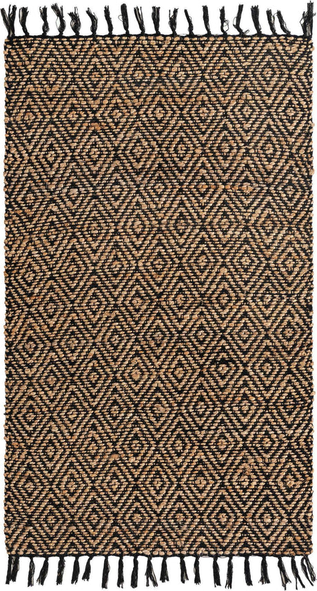 Black 3' 3 x 5' 1 Braided Jute Rectangle Rug