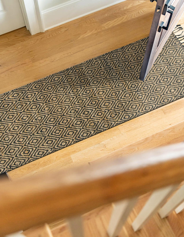 Black 2' 2 x 12' Braided Jute Runner Rug