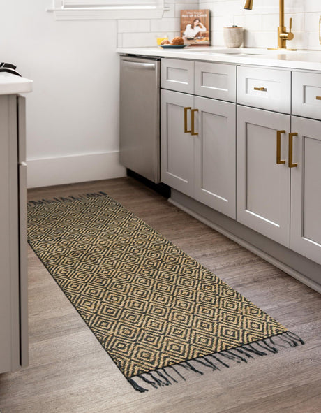 Black 2' 2 x 10' Braided Jute Runner Area Rug 100% Jute Hand Braided Natural Eco-Friendly Boho Style Carpet for Living Rooms Dining Office Space Dorms for Sale at Rug Engine