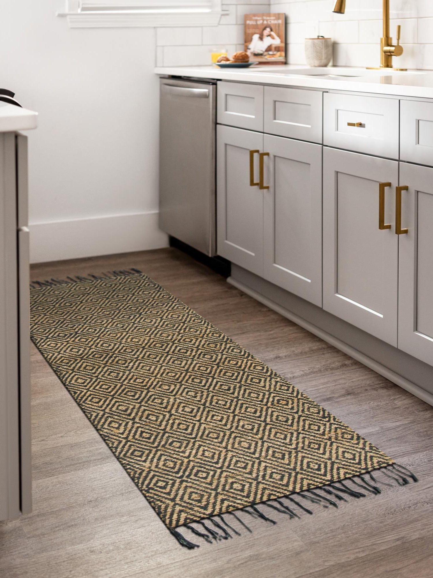 Black 2' 7 x 6' 1 Braided Jute Runner Area Rug 100% Jute Hand Braided Natural Eco-Friendly Boho Style Carpet for Living Rooms Dining Office Space Dorms for Sale at Rug Engine