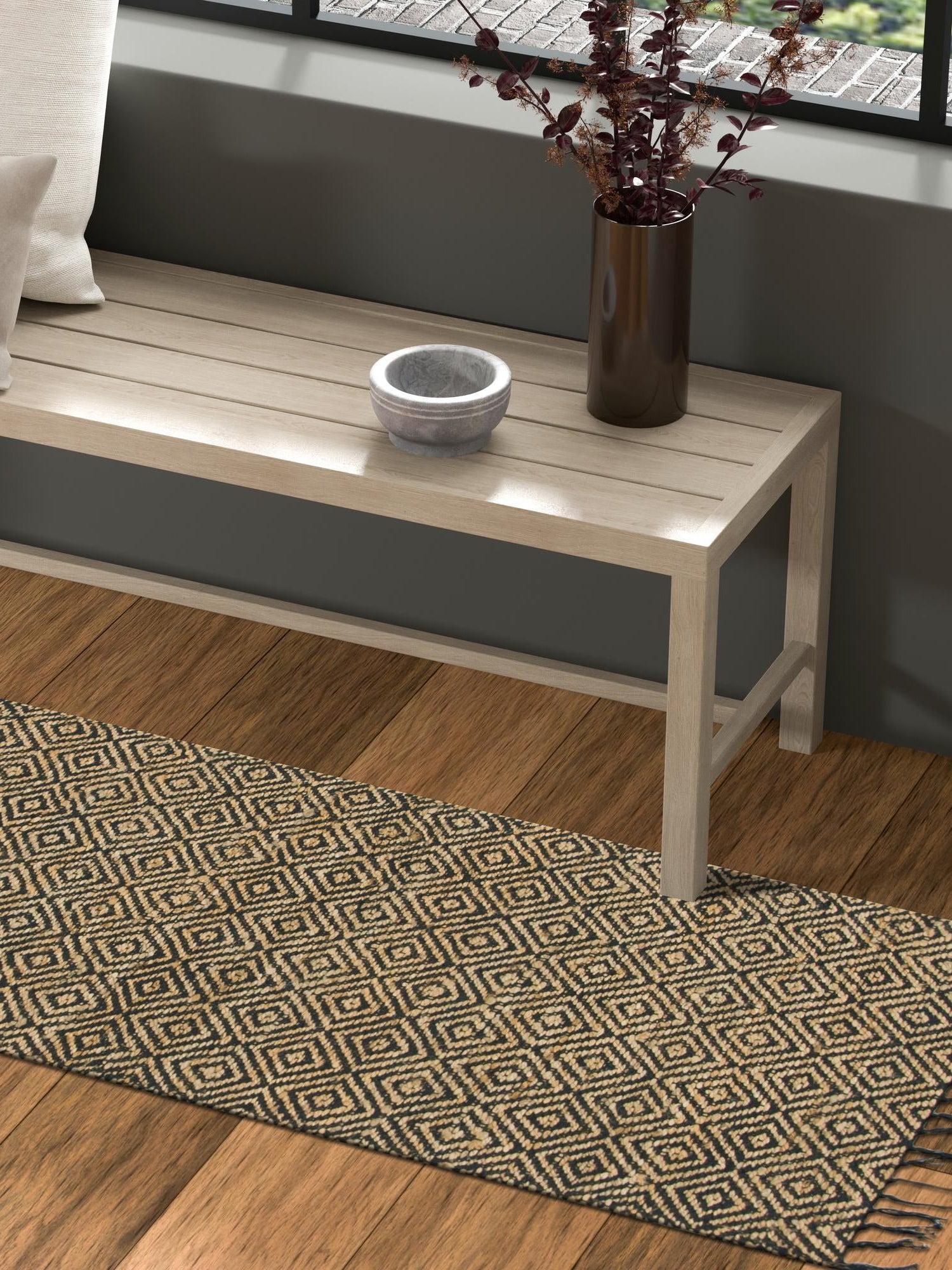 Black 2' 2 x 12' Braided Jute Runner Area Rug 100% Jute Hand Braided Natural Eco-Friendly Boho Style Carpet for Living Rooms Dining Office Space Dorms for Sale at Rug Engine