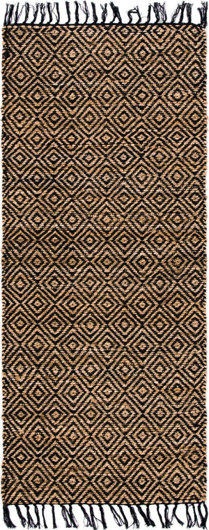 Black 2' 7 x 6' 1 Braided Jute Runner Area Rug 100% Jute Hand Braided Natural Eco-Friendly Boho Style Carpet for Living Rooms Dining Office Space Dorms for Sale at Rug Engine