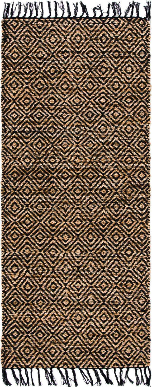 Black 2' 7 x 6' 1 Braided Jute Runner Area Rug 100% Jute Hand Braided Natural Eco-Friendly Boho Style Carpet for Living Rooms Dining Office Space Dorms for Sale at Rug Engine