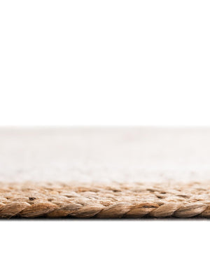White 3' 3 x 3' 3 Braided Jute Round Rug