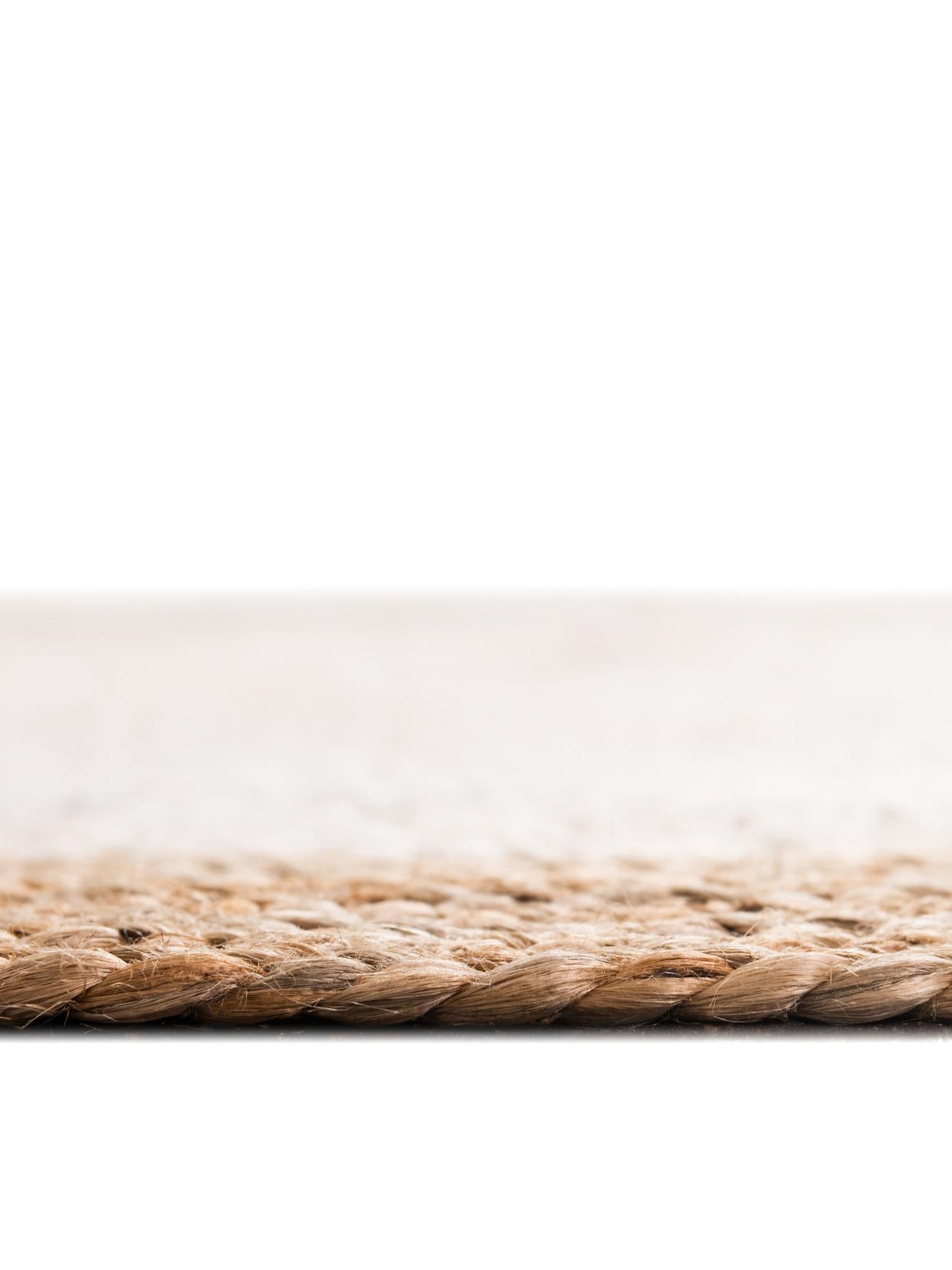 White 8' x 8' Braided Jute Round Area Rug 100% Jute Hand Braided Natural Eco-Friendly Boho Style Carpet for Living Rooms Dining Office Space Dorms for Sale at Rug Engine