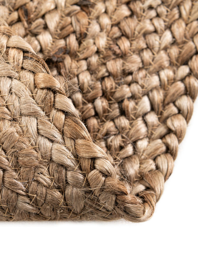 White 3' 3 x 3' 3 Braided Jute Round Rug