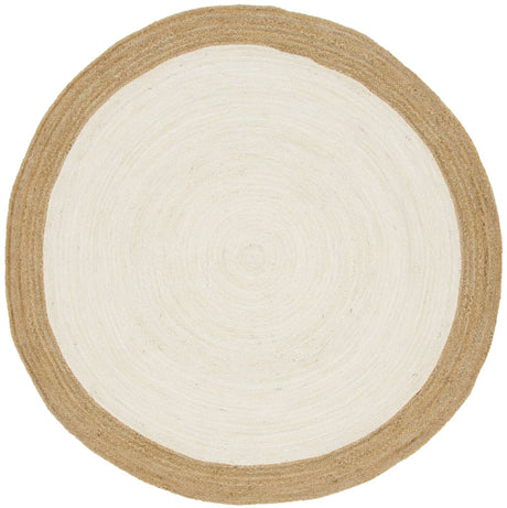 White 8' x 8' Braided Jute Round Rug