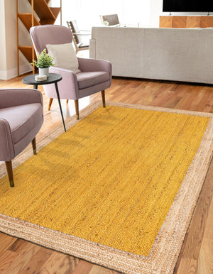 Yellow 5' 1 x 8' Braided Jute Rectangle Rug