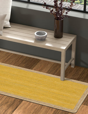 Yellow 3' x 6' 1 Braided Jute Runner Rug