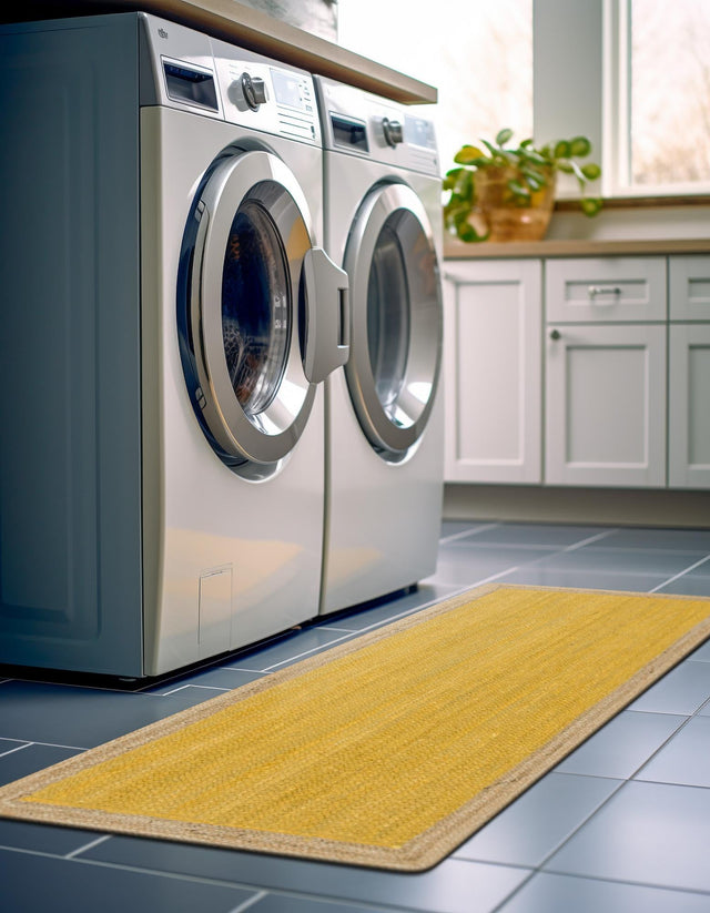 Yellow 3' x 6' 1 Braided Jute Runner Rug