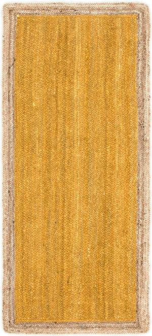 Yellow 3' x 6' 1 Braided Jute Runner Rug