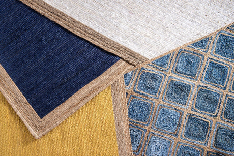 Yellow 3' 3 x 3' 3 Braided Jute Round Area Rug 100% Jute Hand Braided Natural Eco-Friendly Boho Style Carpet for Living Rooms Dining Office Space Dorms for Sale at Rug Engine