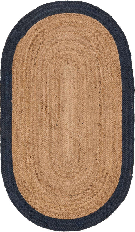 Natural 3' 3 x 5' 1 Braided Jute Oval Rug