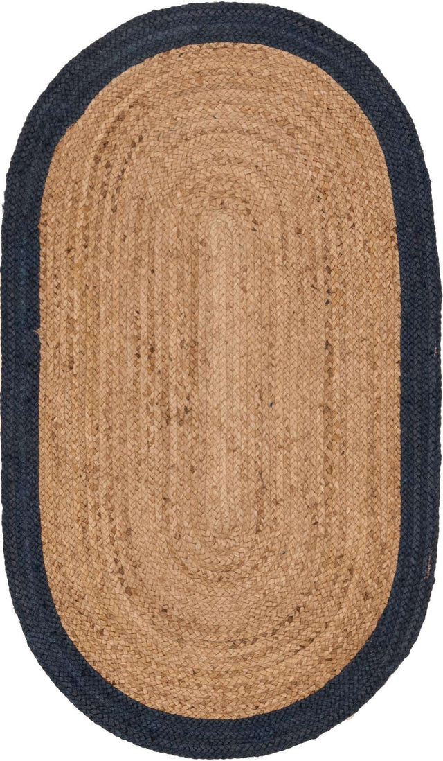Natural 3' 3 x 5' 1 Braided Jute Oval Rug