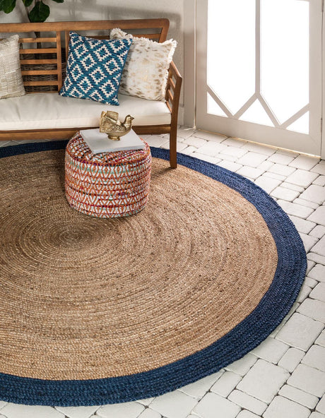 Natural 3' 3 x 3' 3 Braided Jute Round Rug