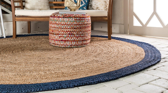 Natural 3' 3 x 3' 3 Braided Jute Round Rug