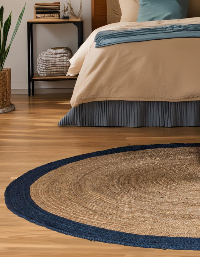 Natural 3' 3 x 3' 3 Braided Jute Round Rug