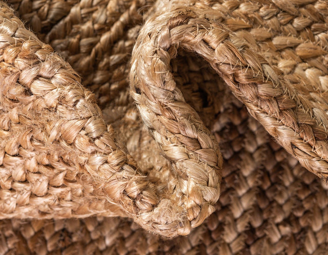Natural 3' 3 x 3' 3 Braided Jute Round Rug