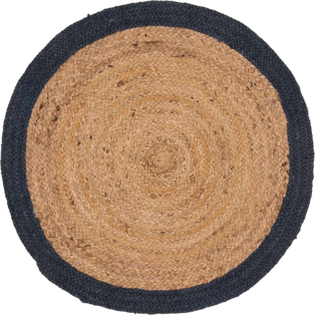 Natural 3' 3 x 3' 3 Braided Jute Round Rug