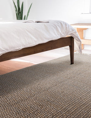 Gray 4' 1 x 6' 1 Chunky Jute Rectangle Area Rug 100% All Natural Jute Sustainable Eco-Friendly Carpet Mat for Natural Interior Design Homes for Sale at Rug Engine