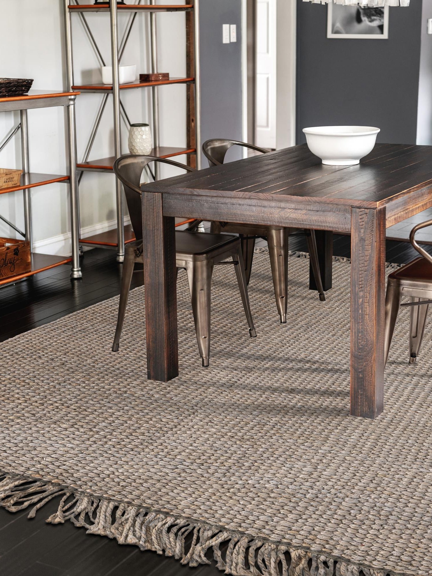 Gray 2' x 3' 1 Chunky Jute Rectangle Area Rug 100% All Natural Jute Sustainable Eco-Friendly Carpet Mat for Natural Interior Design Homes for Sale at Rug Engine