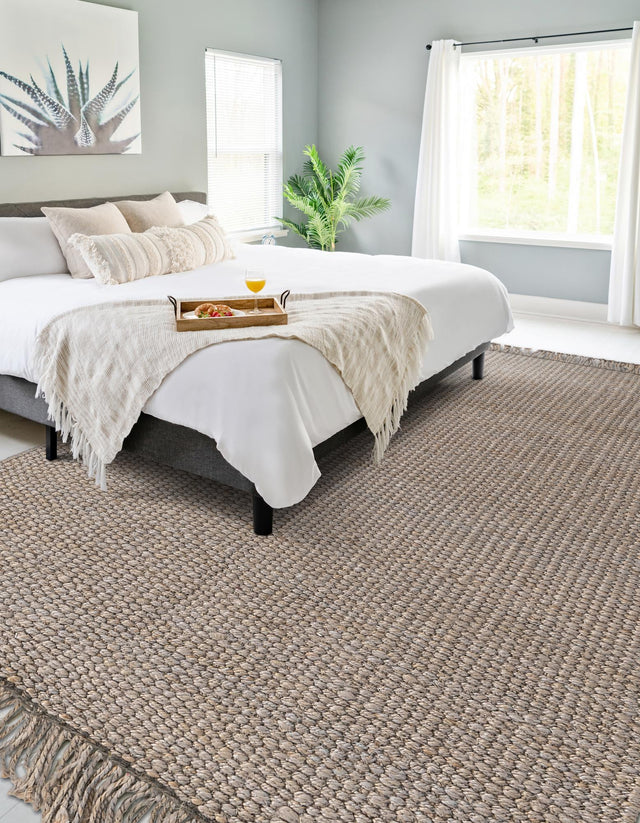 Gray 2' x 3' 1 Chunky Jute Rectangle Area Rug 100% All Natural Jute Sustainable Eco-Friendly Carpet Mat for Natural Interior Design Homes for Sale at Rug Engine